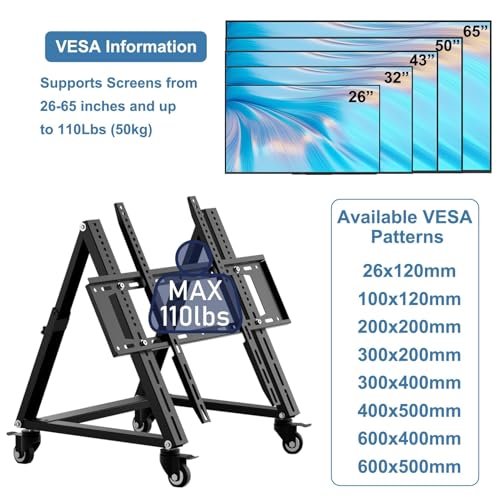 Soporte rodante para TV, carrito con ruedas para pantalla 32-70 pulg miniatura 4