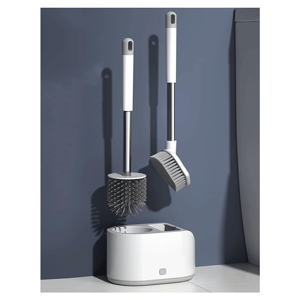 Szczotka toaletowa Toiletborstel Dubbele borstel Toiletpotborstel Lange steel Wandgemonteerde toiletreiniger Borstel Siliconen toiletwasser Moda