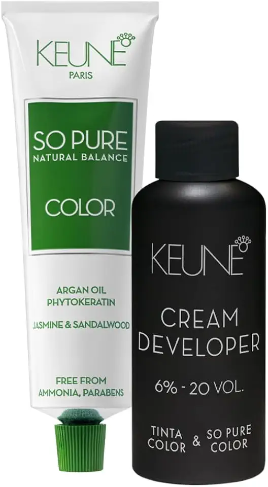 Kit Keune Tinta So Pure Louro Médio 7 e Oxidante Cremoso Tinta & So Pure Color 6% 20 vol (2 produtos)