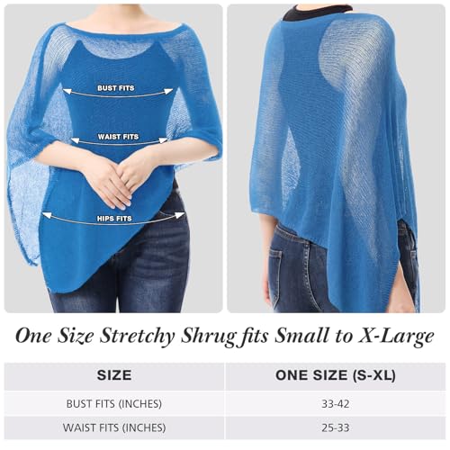 Image of Women Sheer Poncho Shrug Summer Sheer Blouse Top Lightweight Poncho Bolero for Evening Dress
