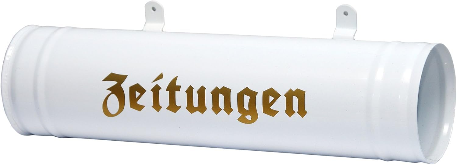 Rouleau à journaux, boîte à journaux, tube à journaux, couleur au choix - Résistant aux intempéries et aux UV - Blanc