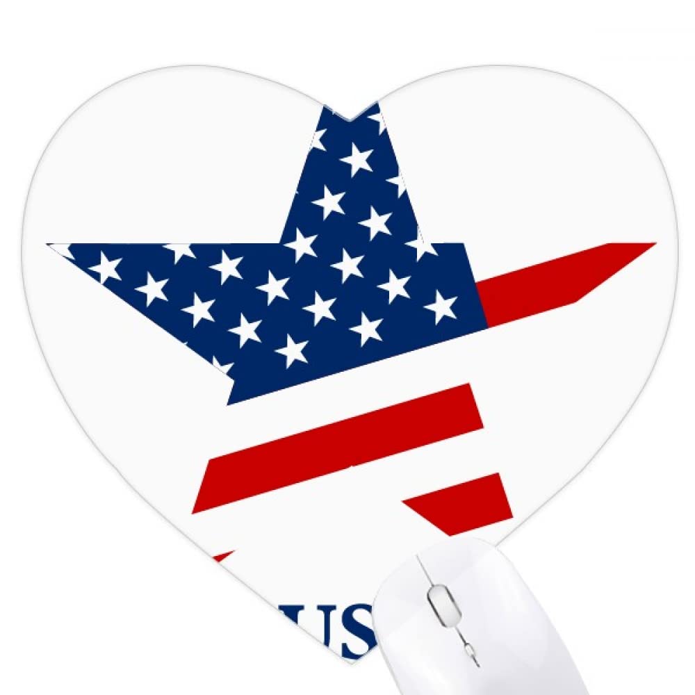 Tapis de souris en forme de coeur drapeau américain idée cadeau originale bureau - 5