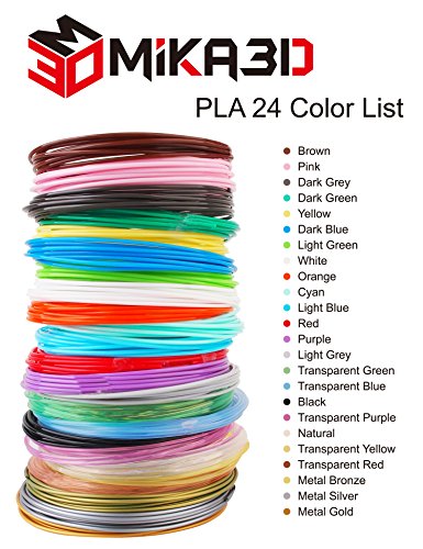 Image of 3D Pen 3D Printer Filament, 24 Colors 1.75mm PLA Filament Pack, High-Precision Diameter Filament, Each Color 10 Feet, Total 240 Feet Lengths by Mika3d