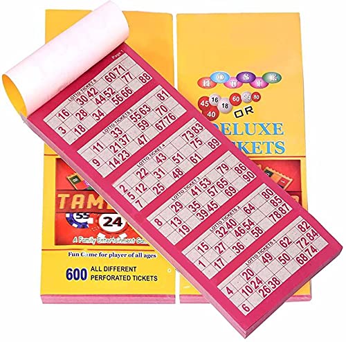 Tombola Tickets (Number Tickets 600 or 300 Tickets Options) Random Color Multicolor | Easy Cut Paper Fine Paper Quality (Medium)