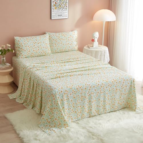 Imprimé feuilles de fleurs parure de lit pour chambre d'amis