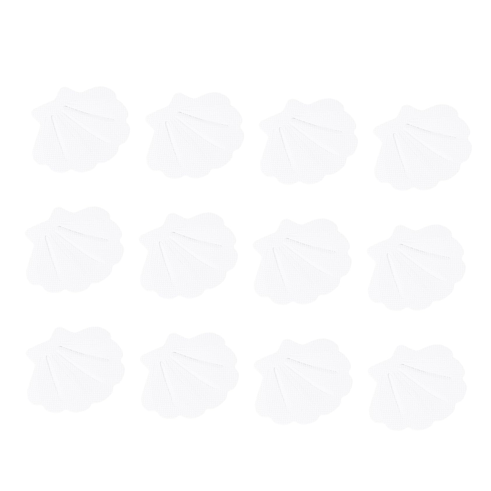 BRIGHTFUFU 12PCS Sea Shell Slip Stickers for Bathroom Safety Non Slip Decals for Shower Kitchen Pool Easy to Install White Bathing Floor Strips