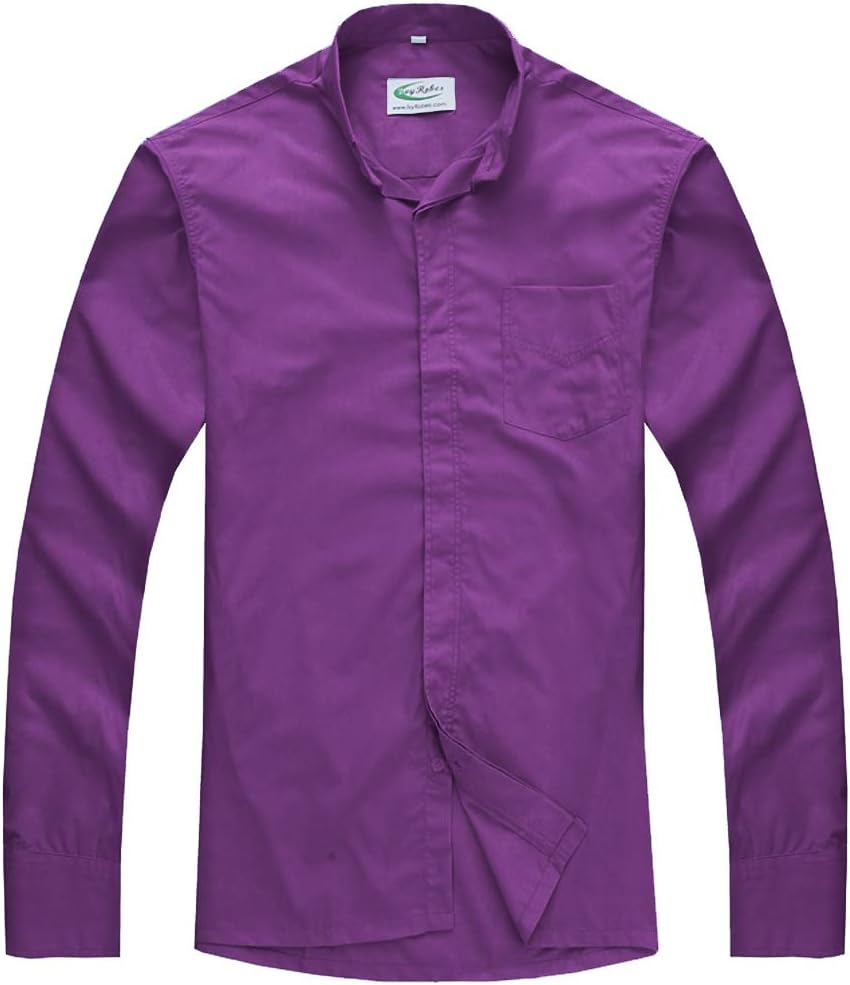 IvyRobes Mens Tab-Collar Long Sleeves Clergy Shirt Purple (Necksize 15.5") - Image 3