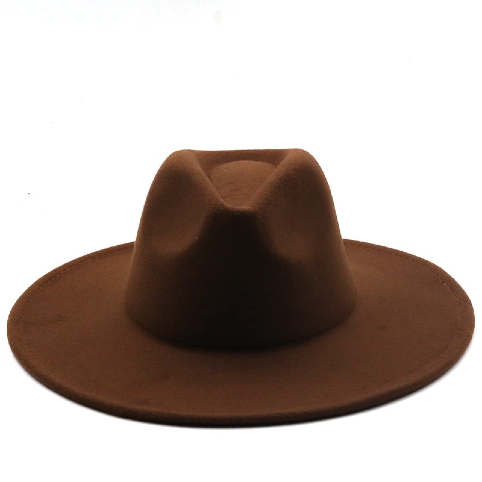 Cappello da Cowboy Invernale Solido Classico Cappelli Stile Fedora Uomo Donna Panama Jazz Cappello a Tesa Larga Grandi Cappelli Stile Fedora (caffè 6 7/87 1/8)