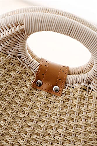Borsa da spiaggia fatta a mano in paglia per le donne Borsa tote intrecciata estiva Borsa in rattan Hobo Boemia Vacanza Shell Box Borse
