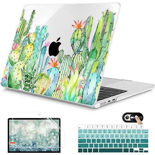 Protégez MacBook Air 13.6 M2 contre rayures et liquide avec coque rigide cactus A2681