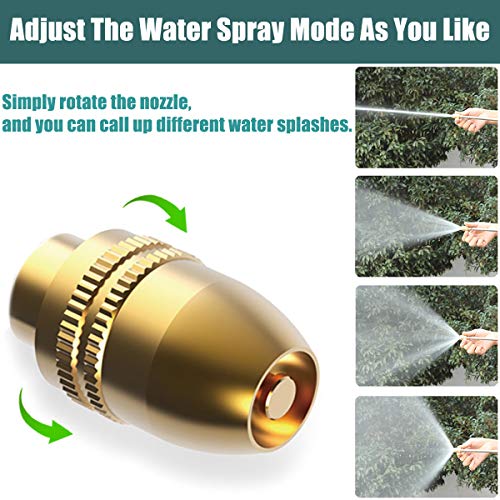 Long Rod Garden Hose Nozzle High Pressure 360° Rotaing Brass Metal Water Adjustmen Sprayer Gun For Car Washing, Plants And Lawn, Patio Gardening, Pets Shower #TOP5