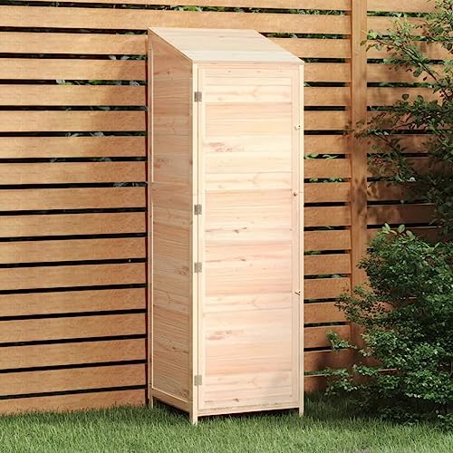 Cobertizo de jardín de madera maciza de abeto para patio trasero, jardín, 55 x 52 x 174,5 cm
