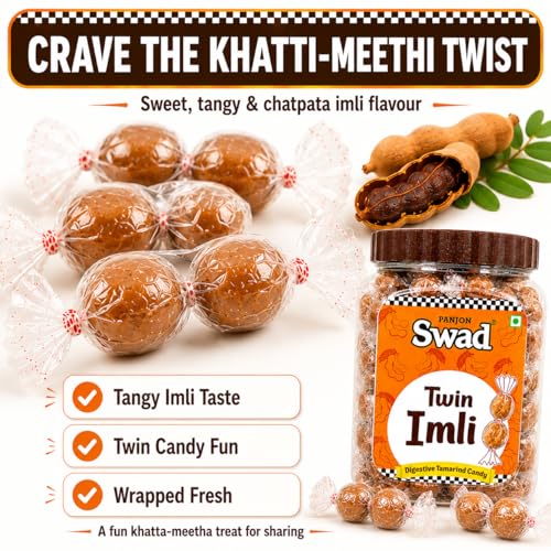Image of SWAD Twin Imli Candy, Chulbuli Imli Treat, Khatti Mithi Imli Candy 320g Jar