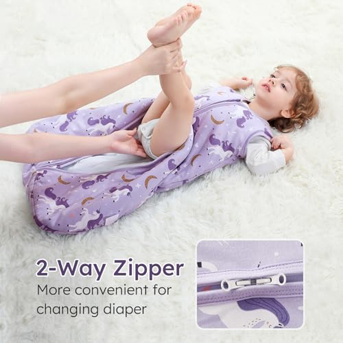 Image of Yoofoss Baby Sleep Sack 0-6 Months, TOG 2.5 Baby Wearable Blanket with 2-Way Zipper, 100% Organic Cotton Fabric Winter Newborn Sleeping Sack, Warm Soft Comfy