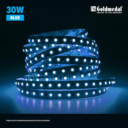 Image of Goldmedal Cripton 4040 30W IP20 5 Meter LED Strip Light for Home Decoration | False Ceiling Light | Home Decor Lights | Indoor Application | 60 LEDs Per Meter |(Blue)-Pack of 4