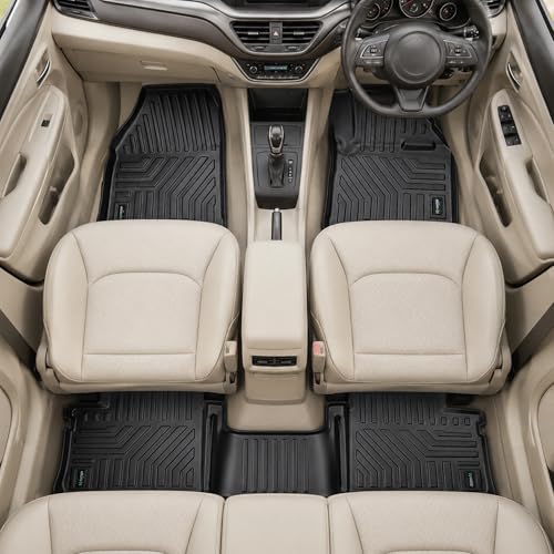 Image of EV MASTER Car Floor Mats for Maruti Baleno Hybrid (2026 Onwards) Complete Set | All Weather | Anti-Slip | Luxury Premium Car Mat | Full Coverage | Custom Fitted Car Foot Mats (5D Black)