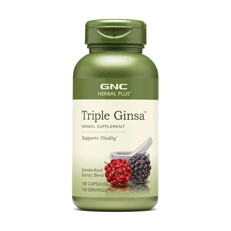 GNC Suplemento Fitoterápico de Ginseng com Extratos de Panax, Ginseng-americano e Ginseng-siberiano, 100 cápsulas