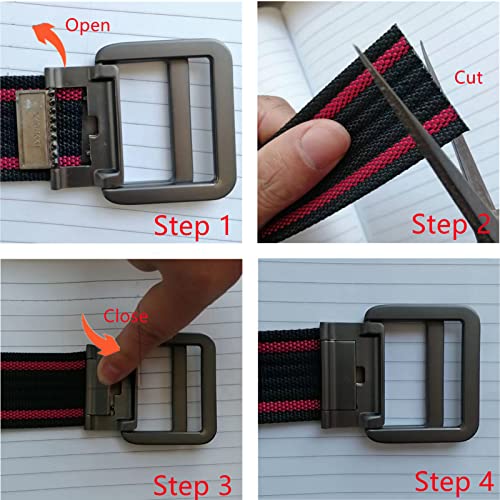 Belts for Men, Nylon Adjustable Military Tactical Belt with Double D Ring Buckle, 2 Pack4