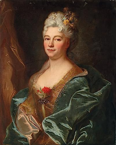 Affiche impression d'art portrait de la Marquise de la Mésangère Rigaud tableau toile 60x90cm
