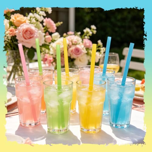 Pitillos Plásticos Florales Coloridos 100 Pcs miniatura 2