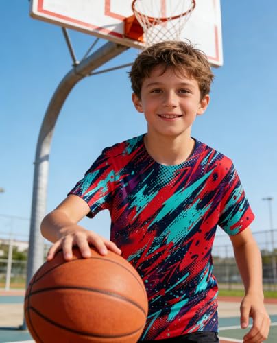 Image of uideazone Tshirts for Boys Kids Short Sleeve T-Shirt 3D Graphic Tee Shirts Tops Clothes 4-16 Years