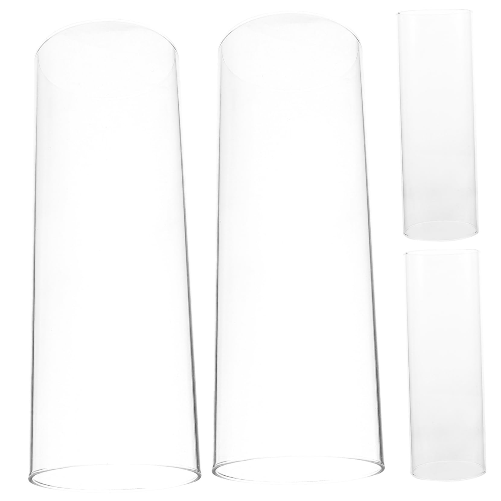 VOSAREA Couvercles en Verre Borosilicaté Transparents Protection Coupe-vent et Décoration 4pcs pour Tubes de Bougies pour Petits Décors DIY