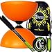 Produktbild Henrys Circus Profi Diabolo Set (Orange) mit Juggle Dream Diablo Carbon-Handstäbe und Diaboloschnur 10m Rolle Ultra Spin+Reisetasche! Jongliergeräte / Diabolo für Profis.