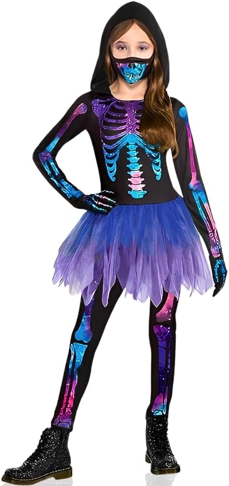 Amscan Cosmic Skeleton Costume - Medium (8-10) - Multicolor- 1 Set