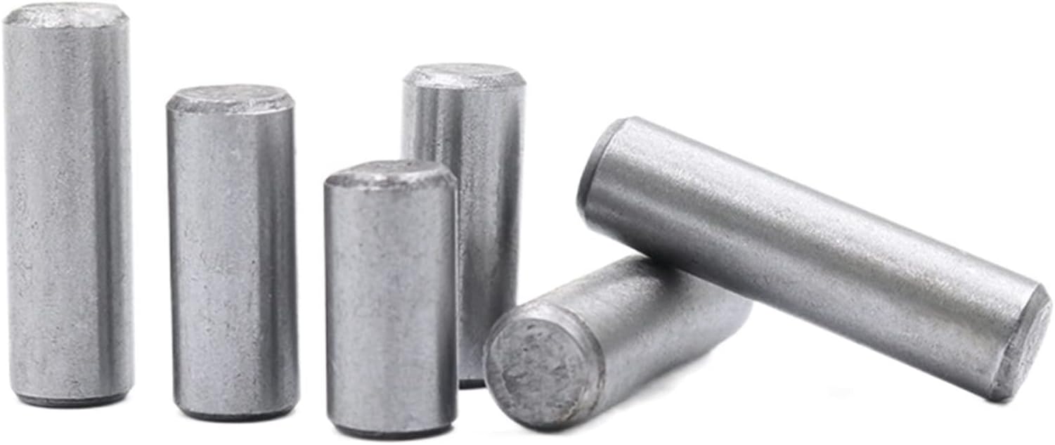 Q-W Dowel Cylindrical Pin Solid Locating Pin M3 M4 M5 M6 M8 A3 Carbon Steel for DIY Shelving Supports for Cabinet Sections QXY-DW (Diameter : M6, Length : 34mm (20pcs))