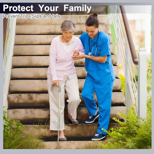 Image of Watersay 24 Inch X 10 ft Anti Slip Traction Tape Widen Waterproof Non Skid Tape Durable Grip and Friction Stair Non Slip Strips Abrasive Adhesive for Stairs Steps Ramp Outdoor Indoor, Black