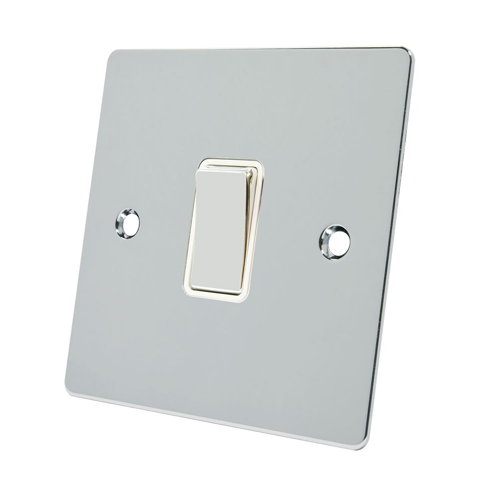 Fpc1gswiwci Polished Chrome Flat Intermediate White Insert Metal Rocker Switch-10 Amp Single 1 Gang Light Switch 700461520764