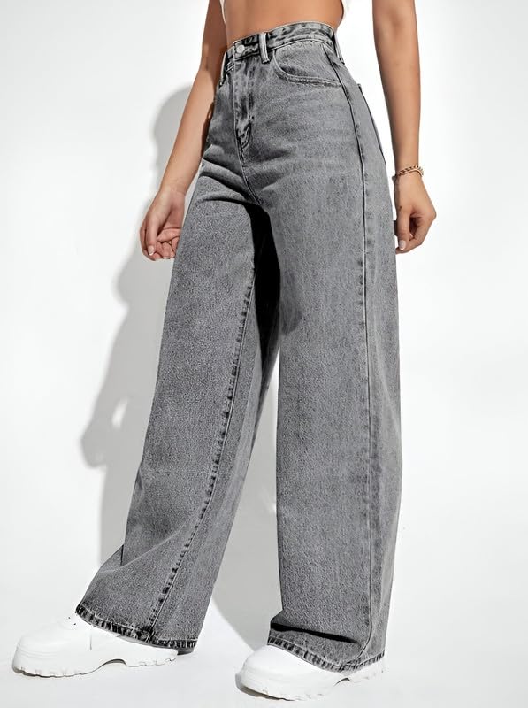 Image of Ben Martin Women High Rise High Waist Stretchable Baggy Oversized Loose Fit Casual Wear Denim Jeans