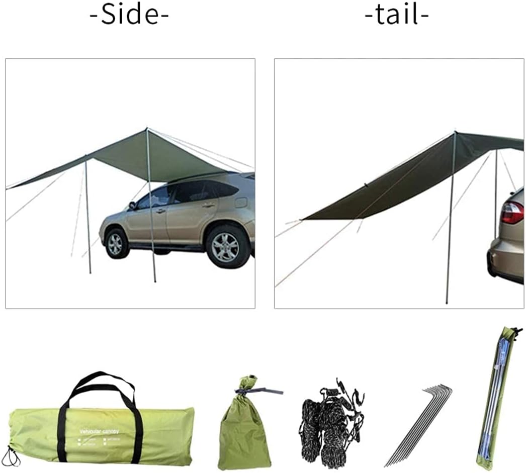 車の日除けキャノピータープカーサイドサンシェルター防水キャンピングカートレーラートップsuv ハッチバック ミニバン 300x150cm トラックテント用 セダン B キャンプ 屋外