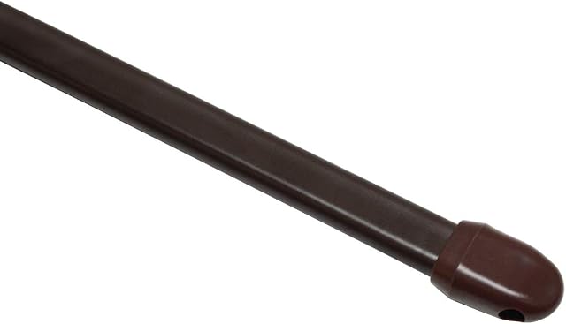 GARDINIA Drążek do zazdrosek, wysuwany, Metal/tworzywo sztuczne, Brązowy, 40-65 cm, 2 szt.