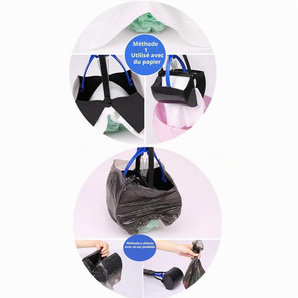 Dog Pooper Scooper, 60 CM Long Manche Solide Pince Dentelée Nettoyage Pickup Déjections Canines Clip pour Extérieur/Intérieur pour Chien et Chat Animal