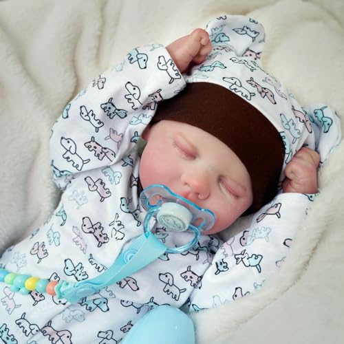 Brastoy Bebê Reborn Boneca Corpo de Silicone Menino Realista Original Pode Dar Banho (Menino Urso)