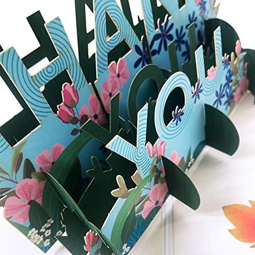 Magic Ants Pop Up Thank You Card 3D Thanksgiving Pop-Up Give Thanks Greeting Cards Mothers Fathers Day Business Gratitude Appreciation Friendship Belated Grad (10Pack) #TOP6
