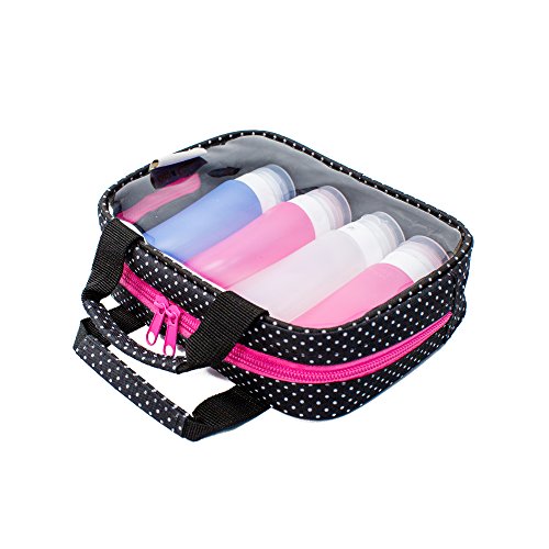 Silicone Travel Bottles Set - 4x3oz Squeezable Travel Containers TSA Approved