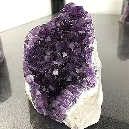 1 Unidad de Piedra de pie de Cristal de racimo de Amatista de Cuarzo geoda púrpura Natural 400-500g for decoración Espiritual decoración hogareña
