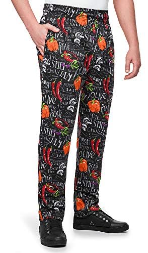 ChefUniforms.com Men's Chalkboard Print Baggy Chef Pant (S)