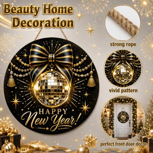 Image of New Years Decorations 2027 - Happy New Year Sign for Front Door