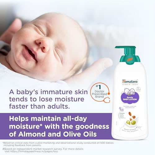 Image of Himalaya Gentle Baby Lotion 700ml | with Almond oil, Olive oil, Country Mallow | No.1 Doctor-Prescribed Brand |pH 5.5 formulation | Nourishes and moisturizes your baby's skin | Safe for Newborns