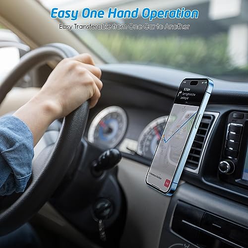 WixGear Universal Air Vent Magnetic Phone Car Mount Holder with Fast Swift-Snap Technology for Smartphones and Mini Tablets, Black 1 Pack