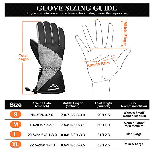 image for LANYI Winter Gloves Mens Women Ski Waterproof Thermal Snow Gloves Thin