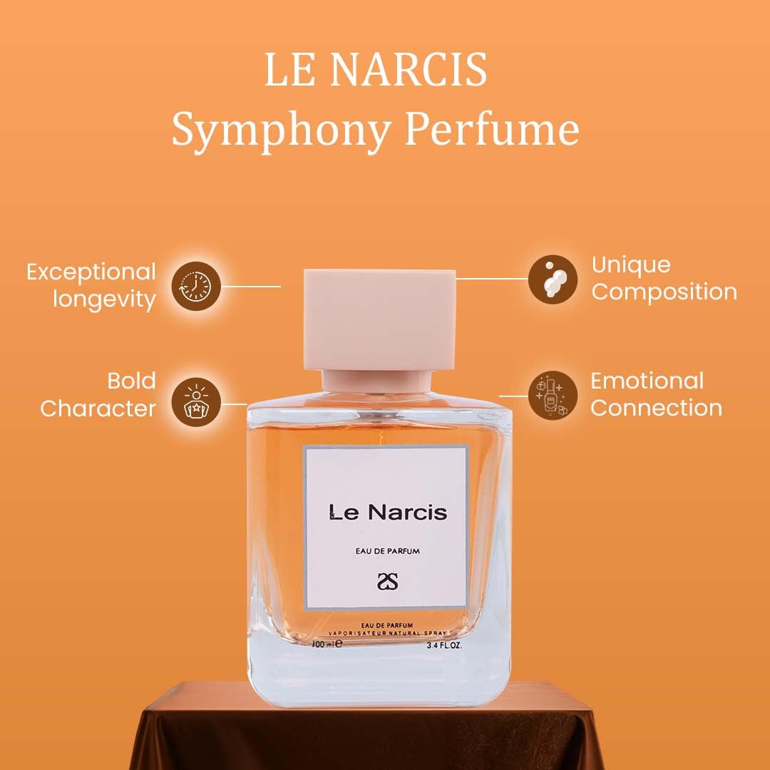 Le Narcis by Symphony, Eau De Parfum, 100ml 3.4oz, Inspired by Narciso-Narciso Rod-z, Luxury Perfume for Women, Long Lasting Fragrance, Wide Sillage