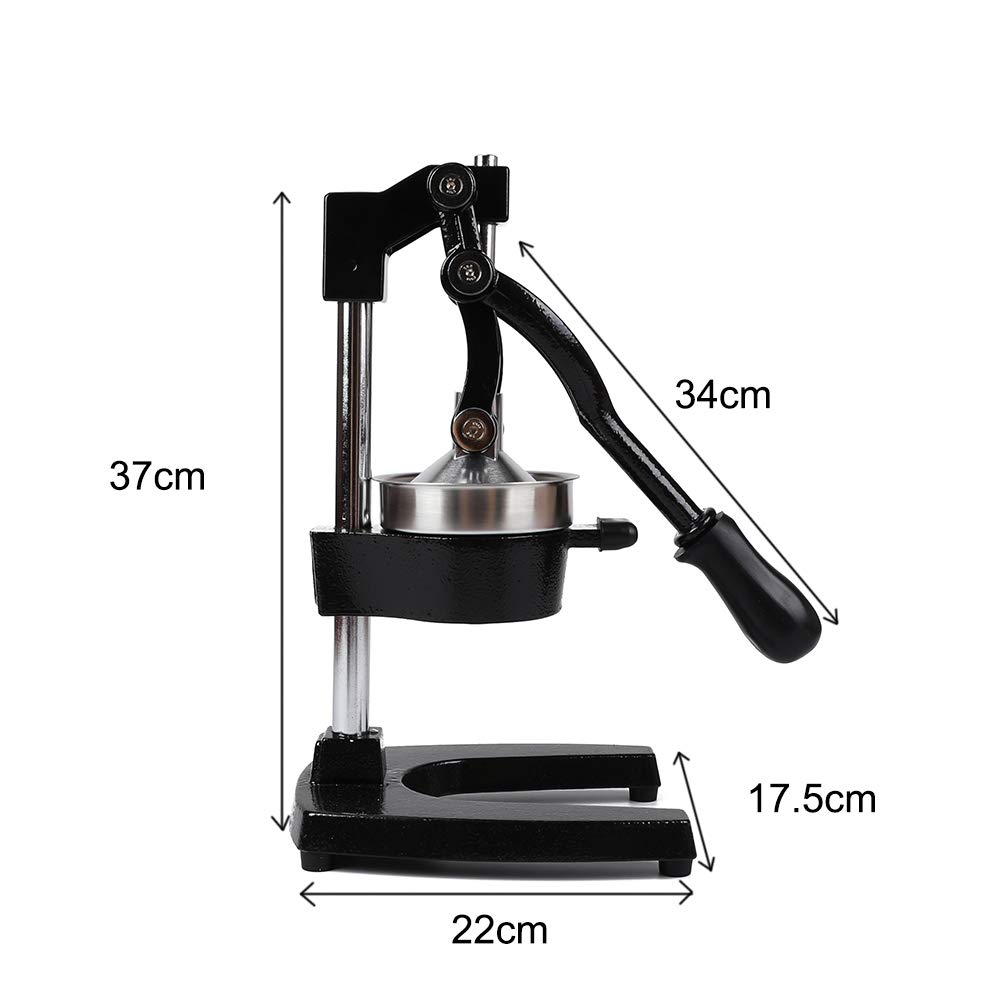 DAWOO Exprimidor De Cítricos Profesional - Manual De Naranja Y Limón - Metal (Negro)