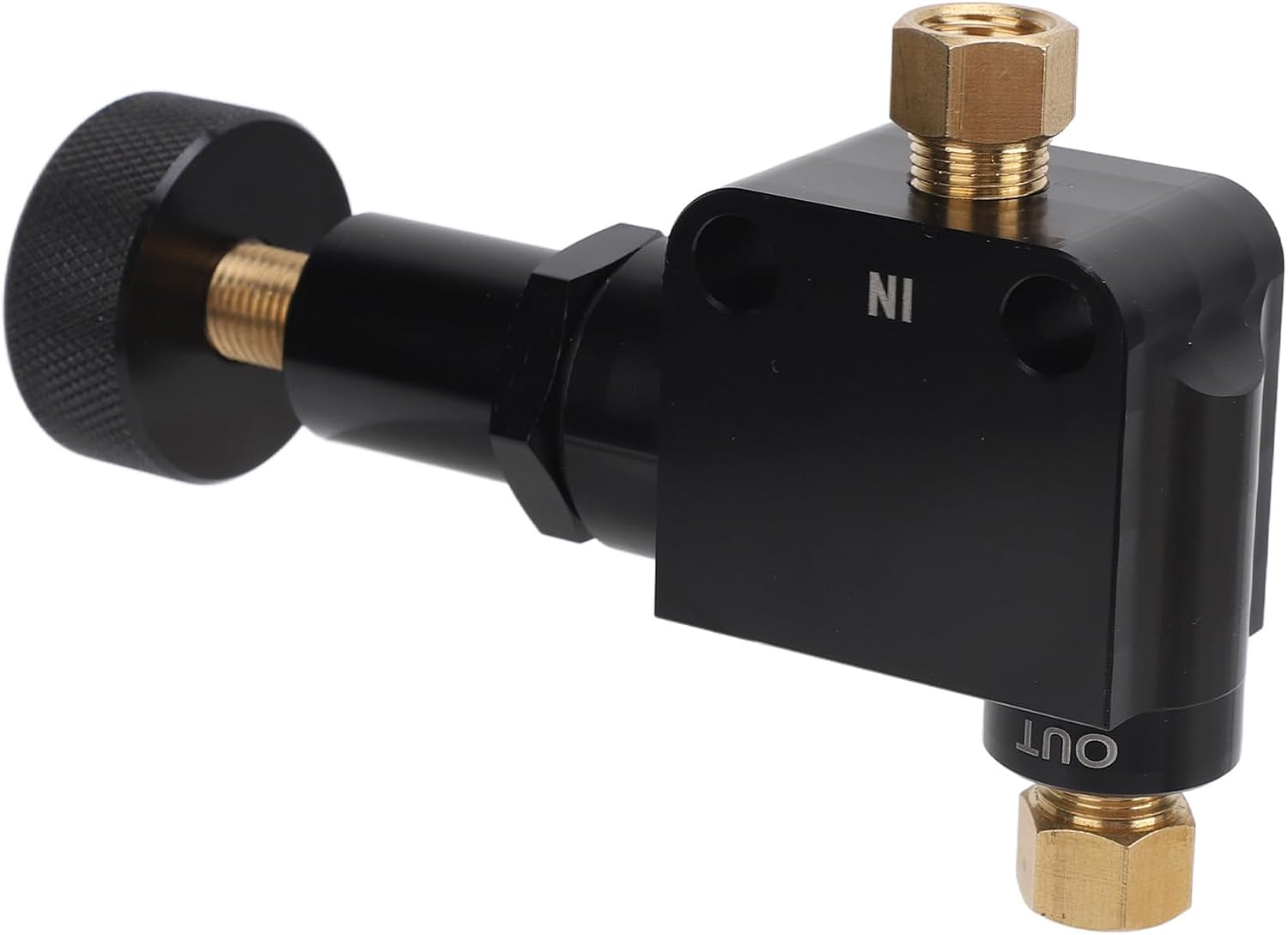 Adjustable Brake Proportioning Valve Knob, Universal Aluminum Alloy In - Line Disc Drum Brake Valve with 150–1200 PSI Pressure Range for Car Motorsport Applications (Black)