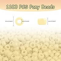 Vista 72 de Pony Bulk Beads - 1100 Pcs for Jewelry & Bracelets Making, Hair & Bracelet Beads (Dark Grey)