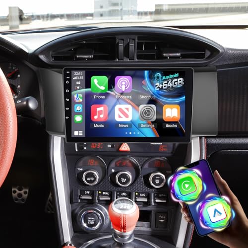 Volxcereo Car Radio for Scion FR-S/Toyota GT86 / Subaru BRZ 2012-2016, [2+64] 9 inch Android Touchscreen Stereo with Carplay/Android Auto, GPS, WiFi, Bluetooth, SWC, FM/RDS