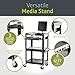 Pearington AV Presentation Cart Stand for Video Projector, TV, Laptop Computers, Printers, Metal Construction Rolling Storage Cart with Adjustable Shelves, 4 Wheels, 4 Outlets, 12ft Cord, Black